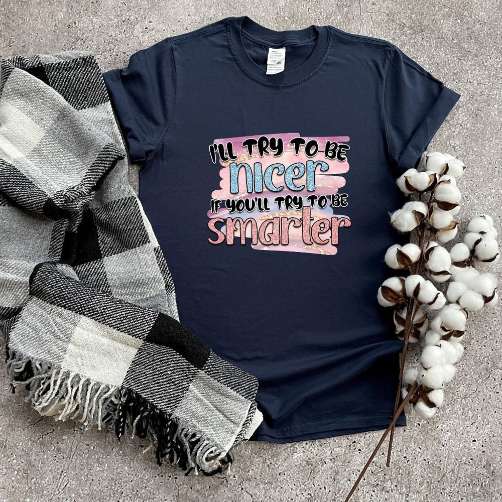 I'll Try To Be Nicer You'll Try To Be Smarter Shirt, Sarcastic Shirt